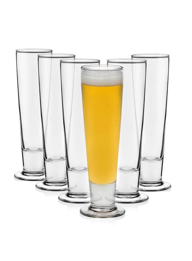 يُسلِّم مجموعة أكواب البيرة الطويلة من Entertaining Essentials - مجموعة أكواب بيرة أنيقة من 6 أكواب، سعة 14.5 أونصة، مجموعة هدايا بيرة فريدة من نوعها - Image 1