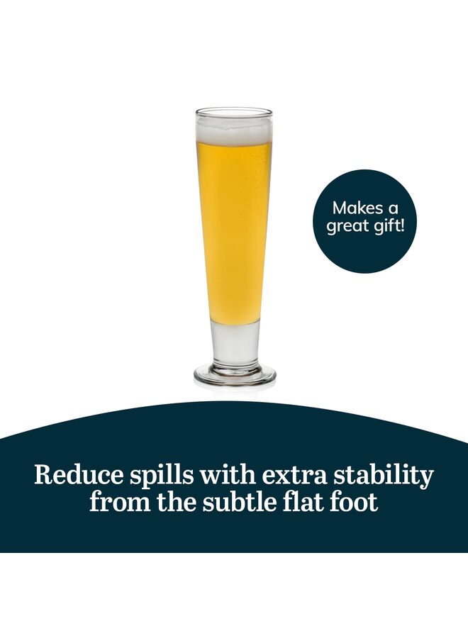 يُسلِّم مجموعة أكواب البيرة الطويلة من Entertaining Essentials - مجموعة أكواب بيرة أنيقة من 6 أكواب، سعة 14.5 أونصة، مجموعة هدايا بيرة فريدة من نوعها - Image 2
