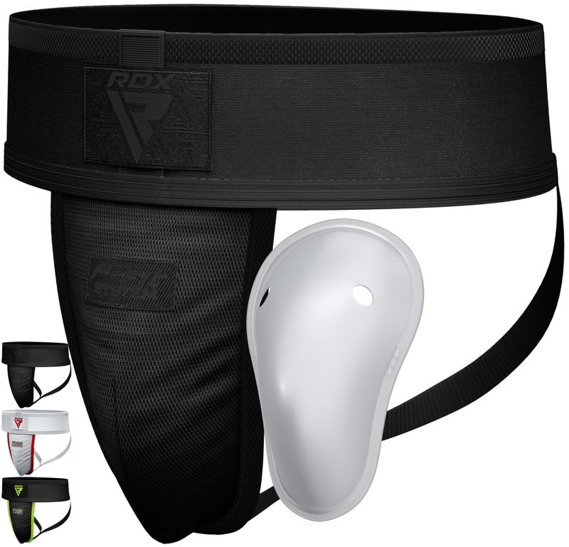 RDX Groin Protector Cup Men, Boxing Kickboxing MMA Muay Thai Sparring Groin Guard, Ventilated Adjustable,Karate Fighting Training, Underwear Jiu Jitsu BJJ Protection, Boys Youth - Image 1