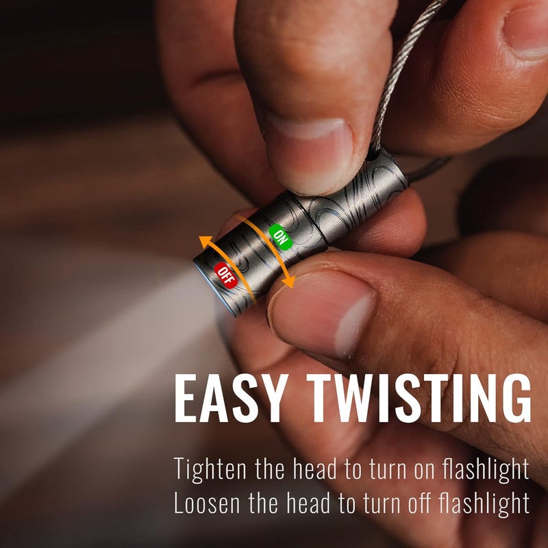 KeyUnity Titanium Mini LED Flashlight Keychain - Waterproof Torch for Camping and Outdoor Activities - Image 4