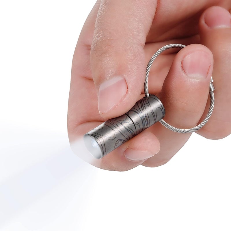 KeyUnity Titanium Mini LED Flashlight Keychain - Waterproof Torch for Camping and Outdoor Activities - Image 1