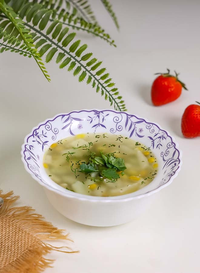 Royalford 6" Opalware Soup Bowl- RF12236 White Bowl with Elegant Floral Print| Non-Toxic and Hygienic, Food-Grade Material| Dishwasher and Microwave Safe Multicolor 6inch - Image 5