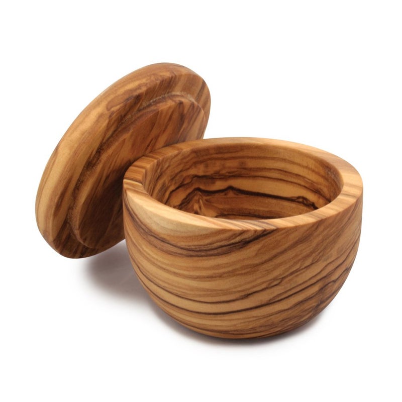 Swissmar Napoli Salt Keeper with Removable Lid Olive Wood