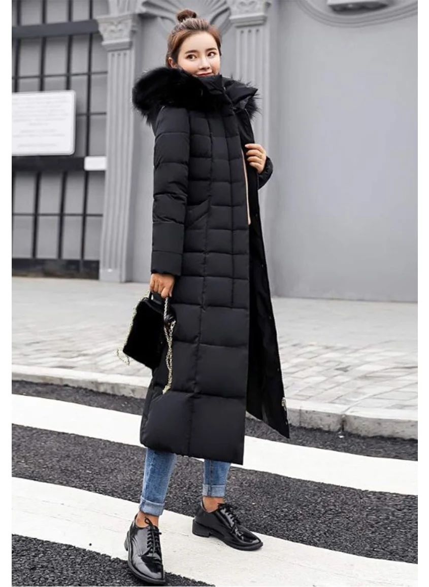 Barbora Daily Winter Full Length Women's Puffer Coat BT180SIYAHA1