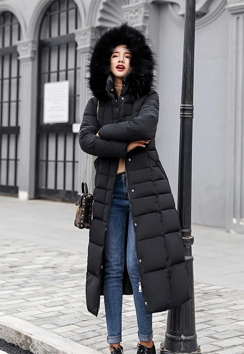 Barbora Daily Winter Full Length Women's Puffer Coat BT180SIYAHA1