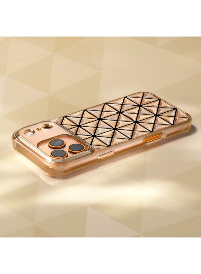 ليفيلو غطاء آيفون 17 برو هيكسا 3D IML مع حافة مقاومة للصدمات وحواف مرتفعة لحماية الكاميرا والشاشة / تقنية إيفر-كلير / تصميم هندسي عصري / زوايا مقاومة للصدمات / غطاء خلفي - برتقالي - Image 4