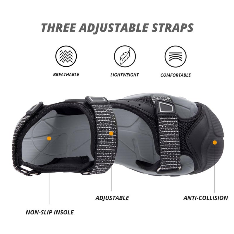 CAMEL CROWN Women's Hiking Sandals Waterproof Closed Toe Water Sandals Comfort Adjustable Athletic Outdoor Sandal for Summer Beach Hiker Trekking Camping Black 8 - Image 3