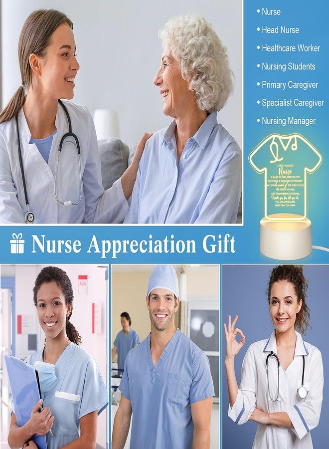 Soaoo 10 Pcs Nurses Appreciation Gift Acrylic Night Light with Base LED Night Lamp with Engraved Sayings Thank You Gifts for Nurse Assistant Team CNA Week Table Decoration - Image 5
