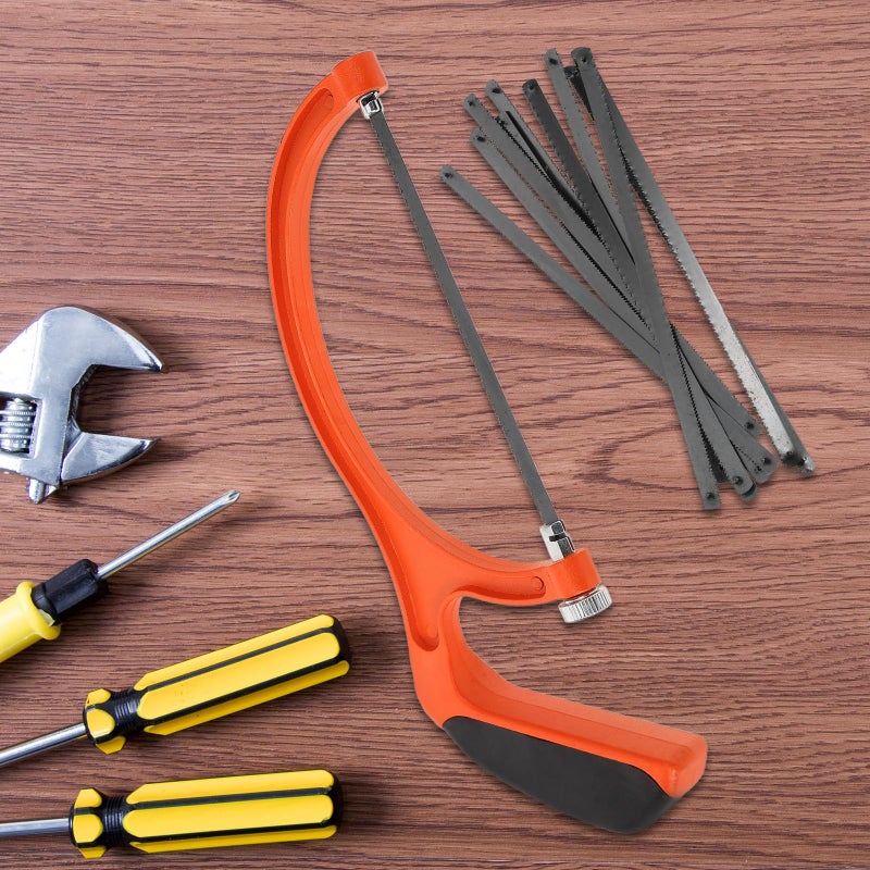 Portable U Shape Mini Hacksaw For Wood And Metal Cutting Includes 10 Blades - Image 4