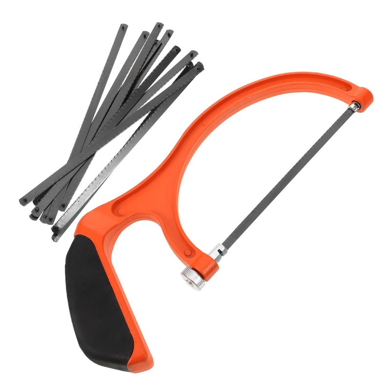 Portable U Shape Mini Hacksaw For Wood And Metal Cutting Includes 10 Blades - Image 2