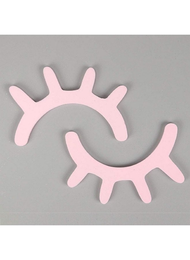 Amyzor 2pcs Sleepy Eyes Wall Decor Nordic Style Cute Wooden 3D Eyelash Wall Stickers Vinyl Decal Kids Nursery Baby Room Bedroom Wall Art, Gift for Baby Shower Christmas, Holiday Room Decoration (Pink) - Image 1