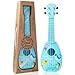 YOLOPLUS 17 Inch Kids Ukulele Guitar Toy 4 Strings Mini Children Musical Instruments Educational Learning Toy for Toddler Beginner Keep Tone AntiImpact Can Play with PicksStrapPrimary Tutorial - Image 3