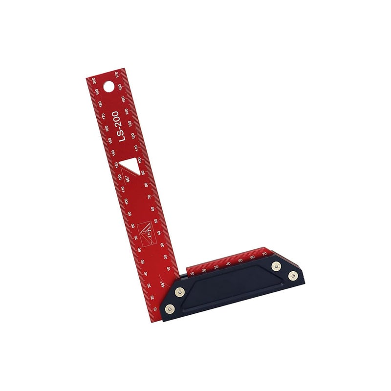 Heavy Duty Wide Base Carpentry Square 203x127mm Clear Scale for Precise Woodworking DIY Projects - Image 1