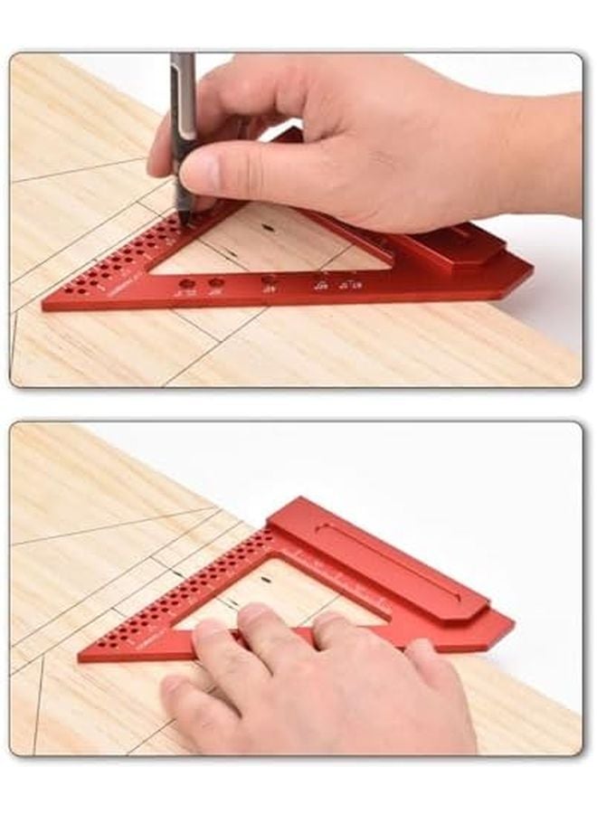 22.5 30 45 67.5 Degree Triangle Ruler Woodworking Square Protractor Measuring Tool - Image 3