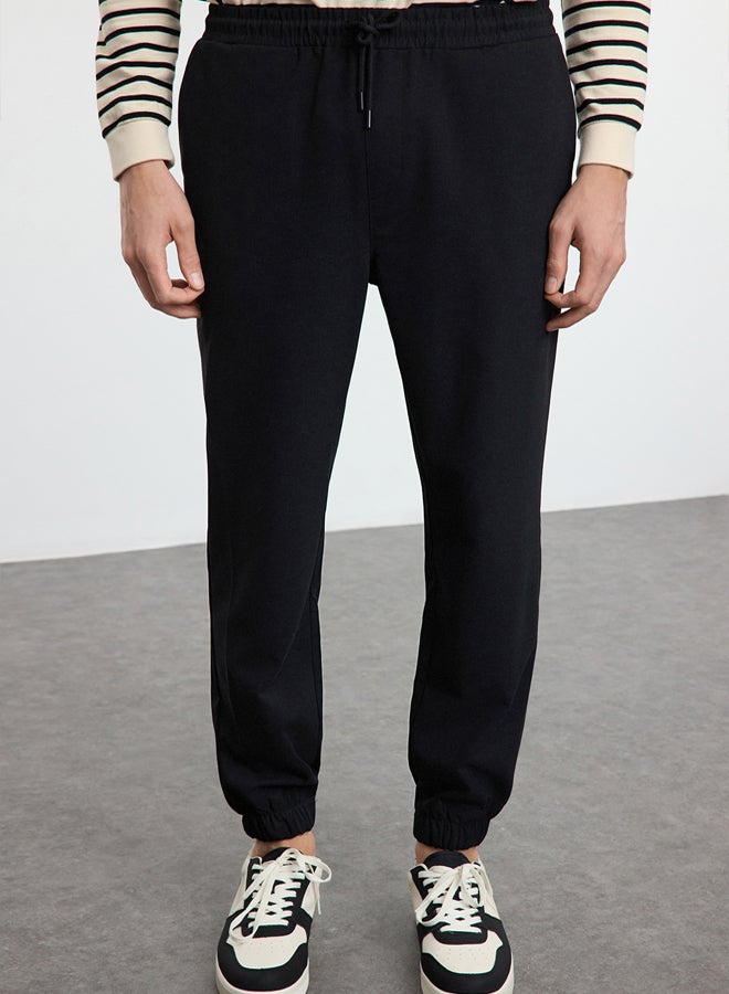 trendyol Black Slim Fit Jogger Waist Elastic Fabric Trousers TMNAW25PL00000 - Image 1