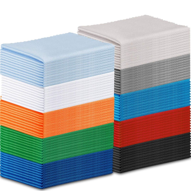 Frienda Frienda 100 Pieces Microfiber Cleaning Cloths 7 x 6 Inch Screen Microfiber Optical Cleaning Cloths for Smart Phones Laptops Tablets Lens TV Camera Lens Eyeglasses Glass 