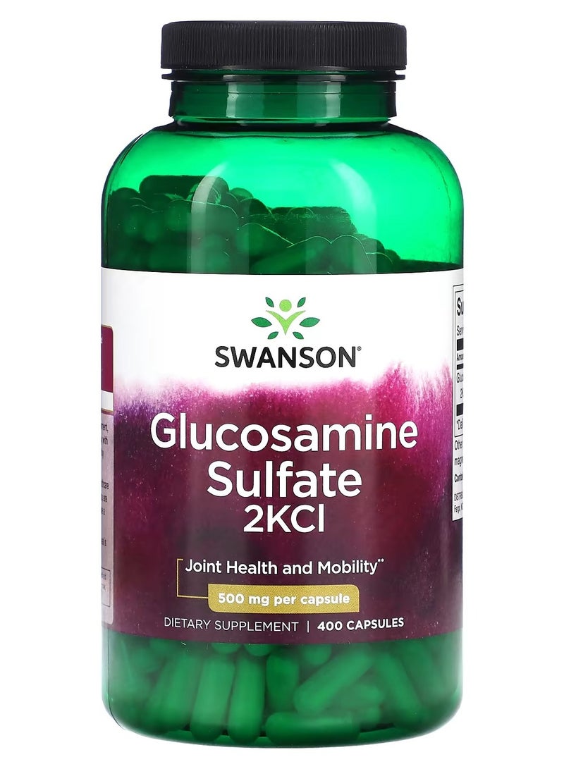 Swanson, Glucosamine Sulfate 2KCI, 500 mg, 400 Capsules