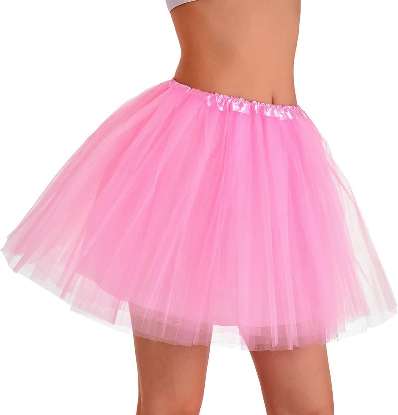 Phantomon Tutu Skirt Women's Teens Classic Elastic 4 Layered Tulle Ballet Tutu Skirt, Adult Size Non See-Through - Image 3