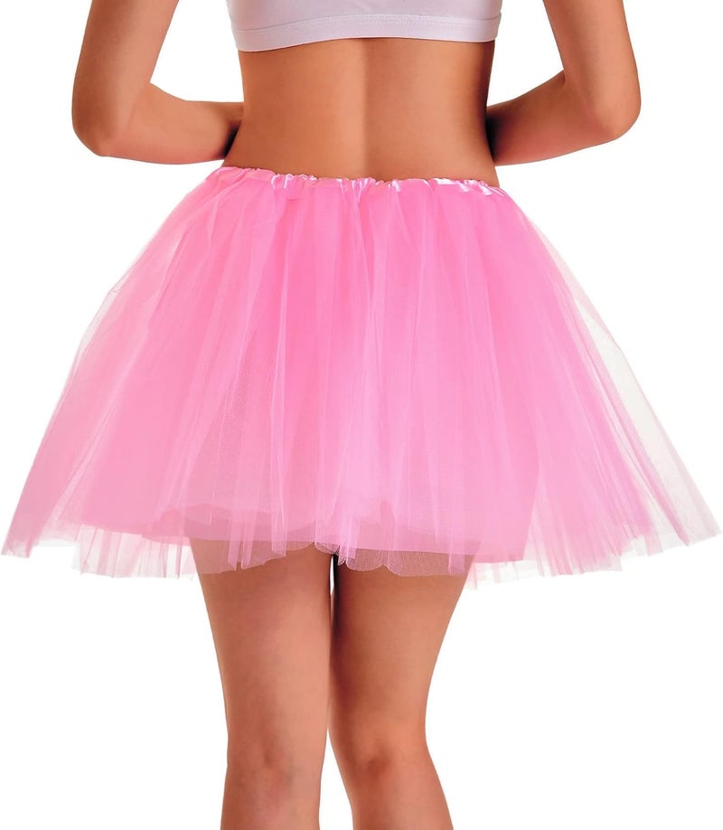 Phantomon Tutu Skirt Women's Teens Classic Elastic 4 Layered Tulle Ballet Tutu Skirt, Adult Size Non See-Through - Image 5