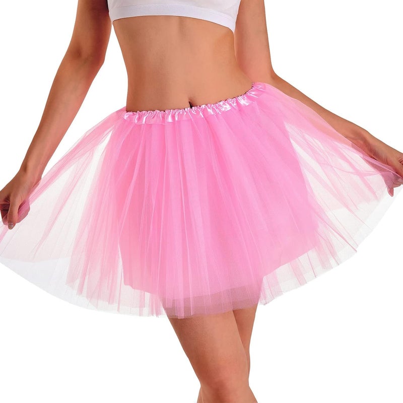 Phantomon Tutu Skirt Women's Teens Classic Elastic 4 Layered Tulle Ballet Tutu Skirt, Adult Size Non See-Through - Image 2