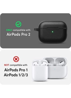 CYRILL CYRILL Spigen Kajuk Mag Compatible with Airpods Pro 2 Case (2022) with Kajuk Design, Premium Vegan Leather Airpods Pro Gen 2 Case with Protective Microfiber Lining - Black  - Image 2
