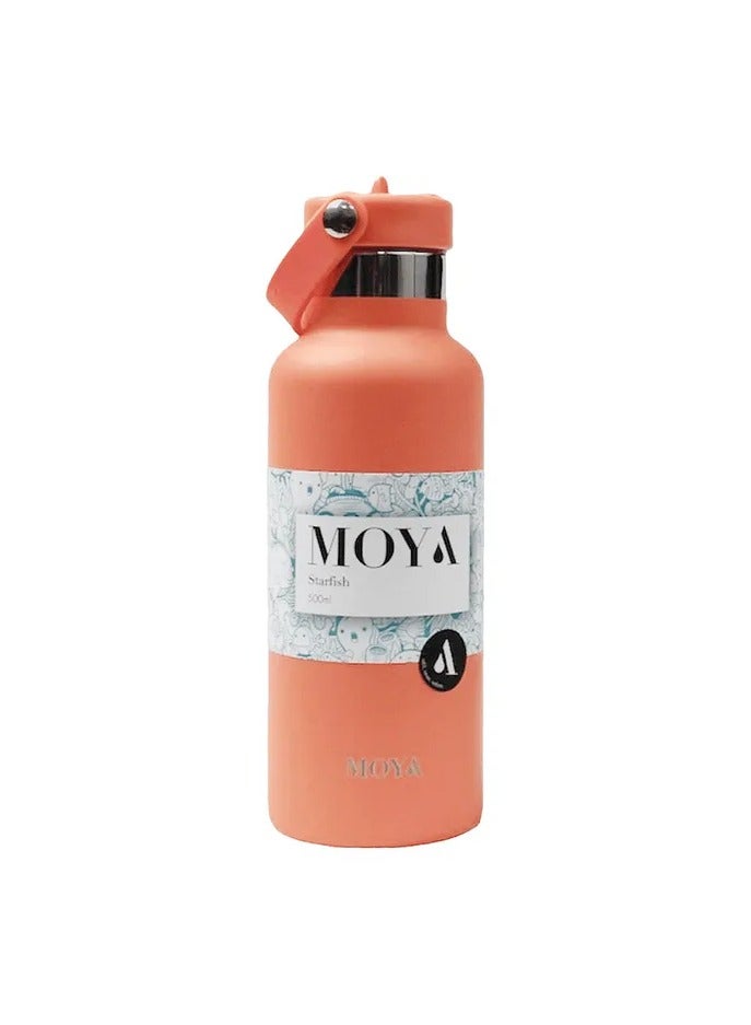 MOYA - Starfish Insulated Stainless Steel Water Bottle - 500Ml - Coral - Image 1