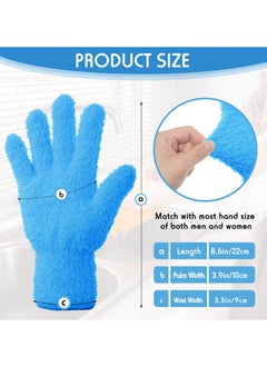 SYOSI 4 Pairs Microfiber Cleaning Gloves, Reusable No-Scratch Washable Dusting Mittens for Kitchen, House, Cars, Plants, Mirrors, Lamps, Blinds, Household Dusting Tools  - Image 2