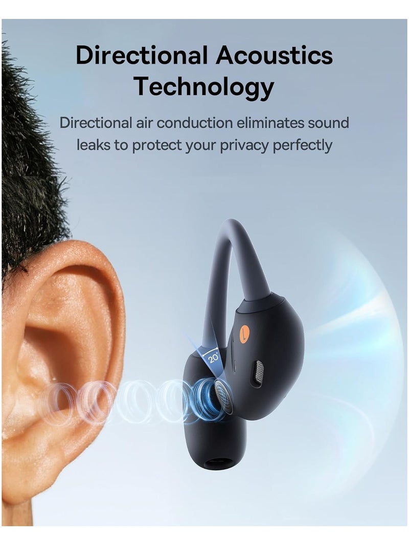 Baseus Open Ear Headphones With Directional Acoustics, Punchy Bass, Stable Fit, Ultra-Light Weight, IPX4 Waterproof, ENC Mics, Bluetooth 5.3 Wireless Earbuds For Running, Workout, Gym (Eli Sport 1) Black - Image 3