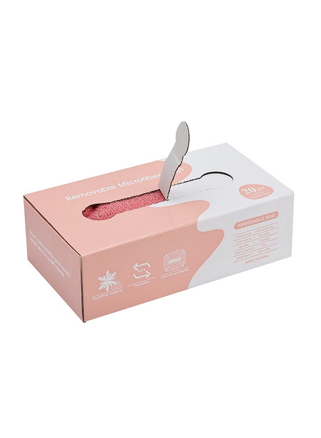 LAWAZIM 20 Piece Removable Microfiber Rags - 20x20cm - Ultra Absorbent Lint-Free Cleaning Cloths in Extractable Dispenser Box for Kitchen or Household, Car, Window, Glass, and Multi-Surface Use - Pink - Image 4