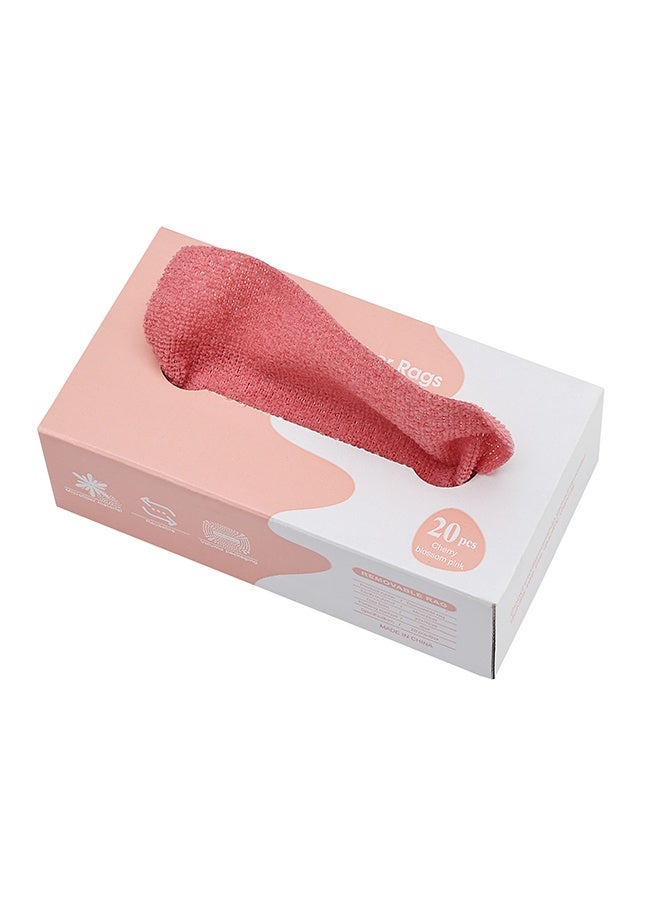 LAWAZIM 20 Piece Removable Microfiber Rags - 20x20cm - Ultra Absorbent Lint-Free Cleaning Cloths in Extractable Dispenser Box for Kitchen or Household, Car, Window, Glass, and Multi-Surface Use - Pink - Image 3