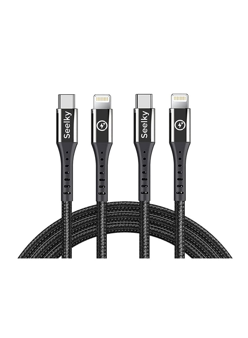 Seelky 2 Pack USB C to Lightning Cable Compatible With Iphone, 2 Meters 20W Fast Charging PD  - Image 1