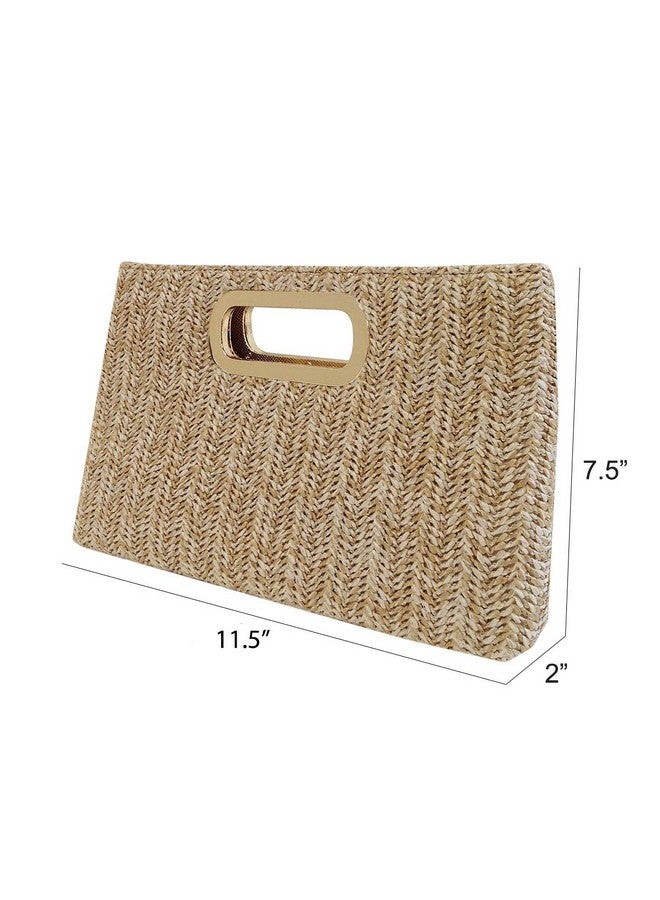 JNB Top Handle Straw Clutch (Natural) Large - Image 2