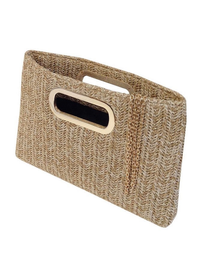JNB Top Handle Straw Clutch (Natural) Large - Image 3