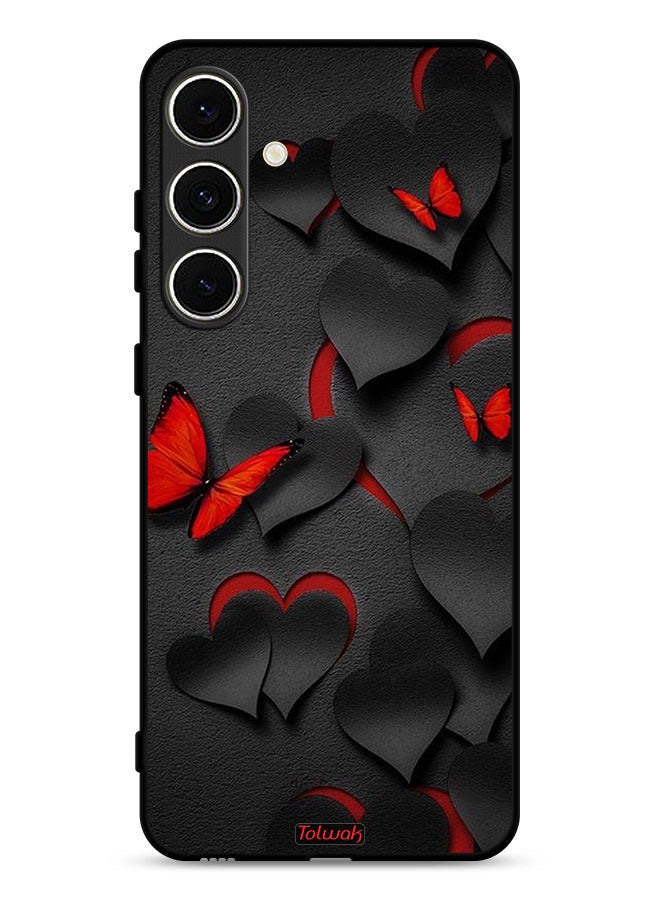 Tolwak Samsung Galaxy A36 5G Protective Case Cover Hearts And Butterflies Pattern - Image 1
