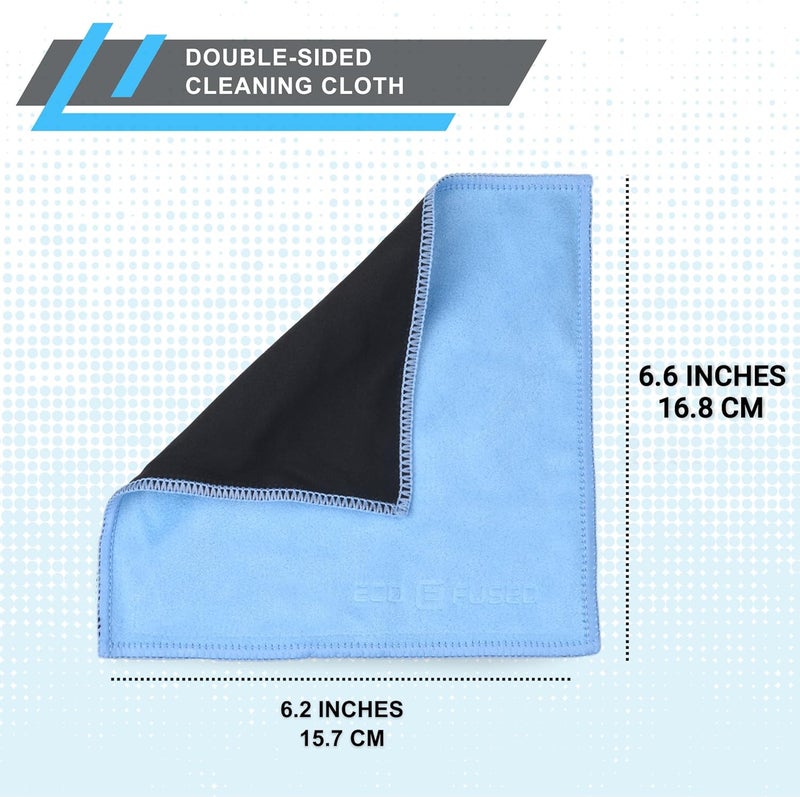 ECO-FUSED Microfiber Cleaning Cloths - 5 Pack - Double-Sided Cleaning Cloths - Microfiber and Suede Cloth for Smartphones, LCD TV, Tablets, Laptop Screens, Camera Lenses and Other Delicate Surfaces - Image 4