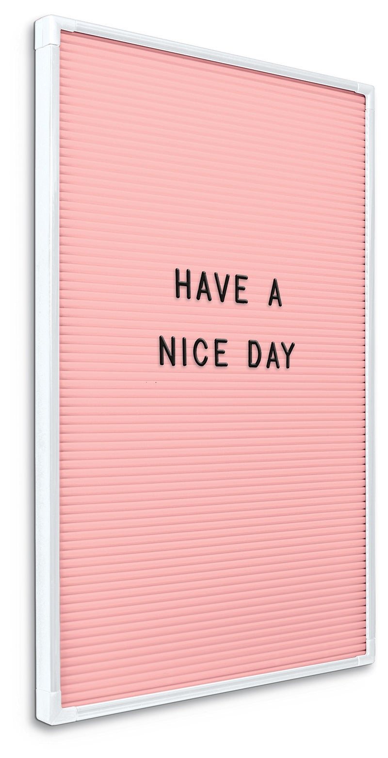 MooreCo Essential Letter Board, White Frame Pink Face, 18" x 12"W (84254) - Image 3