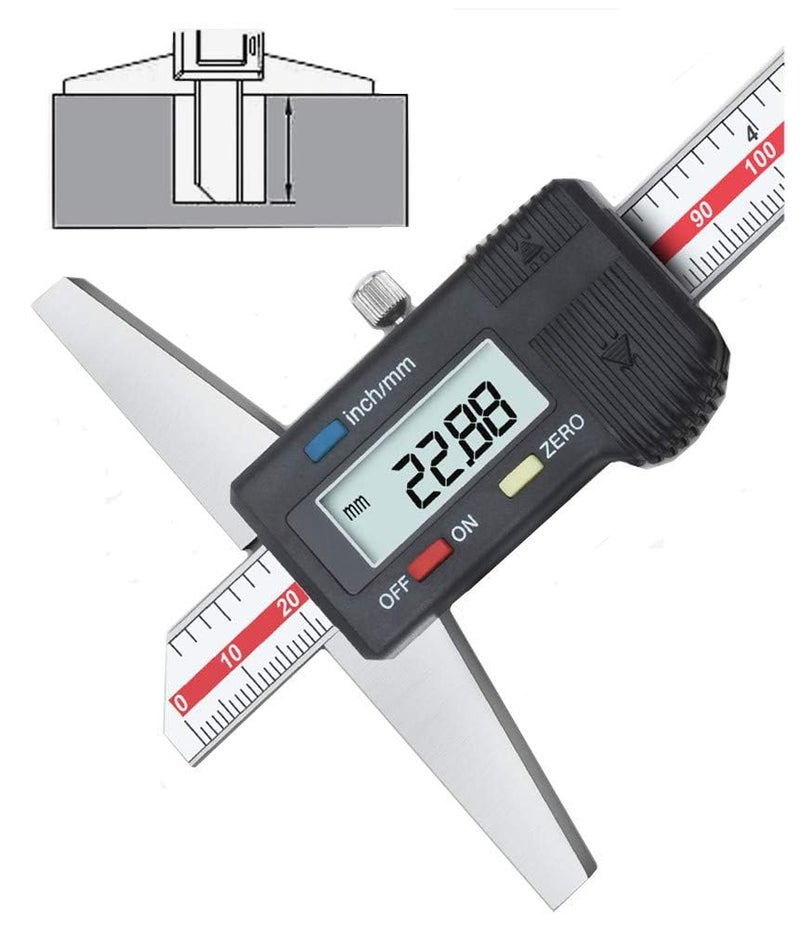 GLTL General Tools Depth Gauge Vernier Caliper,0-6"/150mm,0-8"/200mm,0-12"/300mm (Digital 0-150mm) - Image 1