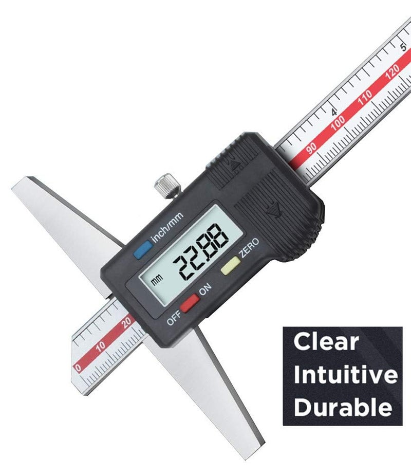 GLTL General Tools Depth Gauge Vernier Caliper,0-6"/150mm,0-8"/200mm,0-12"/300mm (Digital 0-150mm) - Image 2