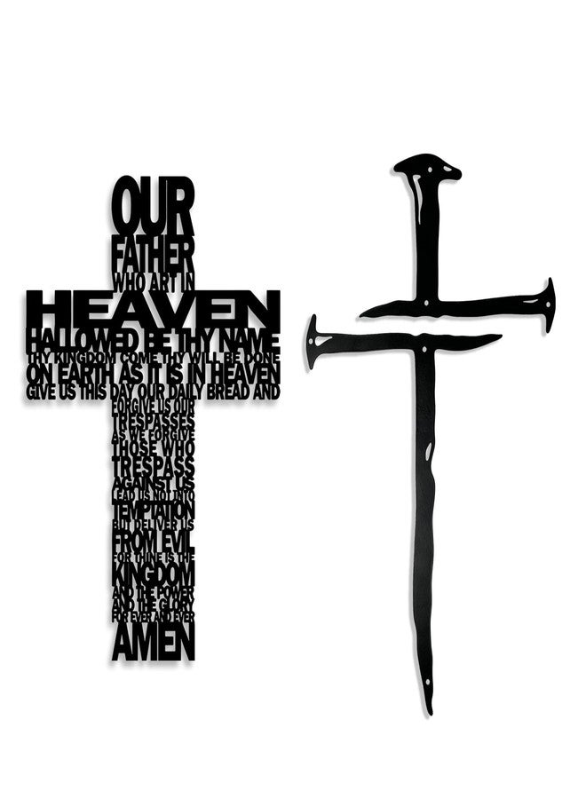 Gonice Metal Cross Wall Decor, Religious Wall Cross for Home Decor, Christian Metal Wall Art for Church, Living Room and Bedroom - Image 1