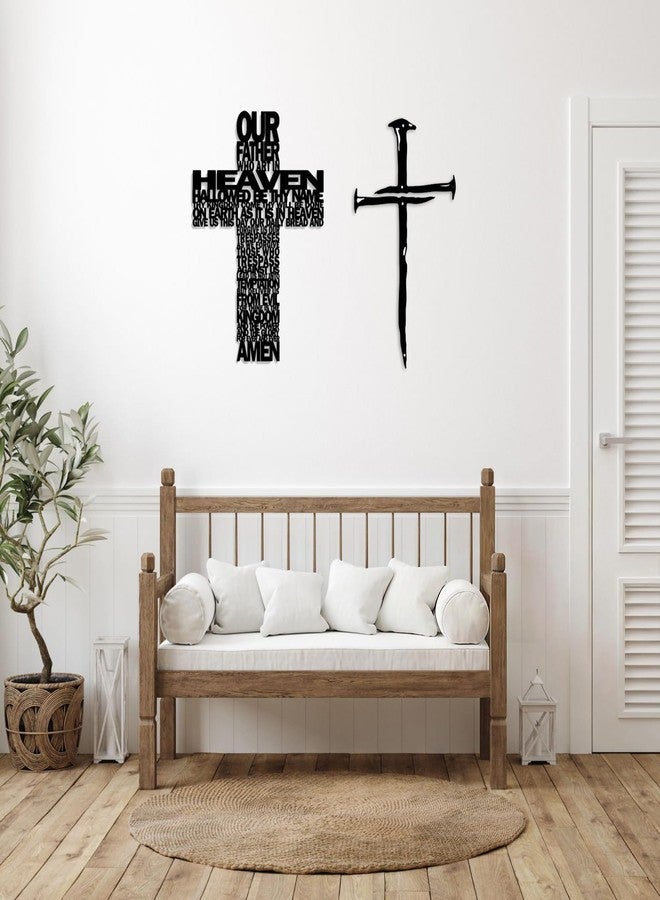 Gonice Metal Cross Wall Decor, Religious Wall Cross for Home Decor, Christian Metal Wall Art for Church, Living Room and Bedroom - Image 5