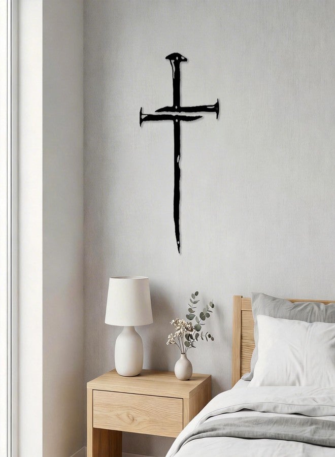 Gonice Metal Cross Wall Decor, Religious Wall Cross for Home Decor, Christian Metal Wall Art for Church, Living Room and Bedroom - Image 4