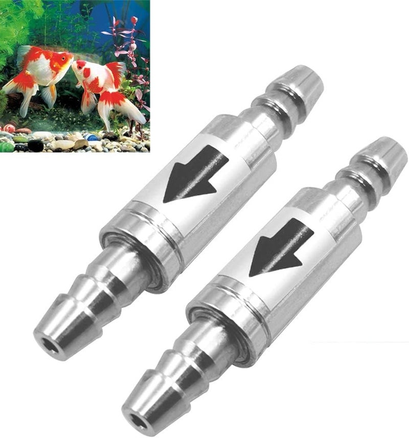 Greluma 2 قطع صمام فحص أحادي الاتجاه من الفولاذ المقاوم للصدأ لمنع التدفق العكسي لخط ثاني أكسيد الكربون الهوائي غير الراجع، أنبوب 4 مم، منظم وناشر في نظام الحوض المائي - Image 1