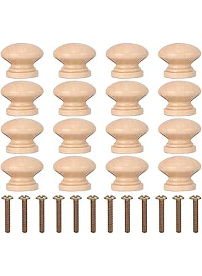 Single Hole Solid Wood Cabinet Pulls 16pcs Kitchen Cupboard Drawer Handles - Image 1