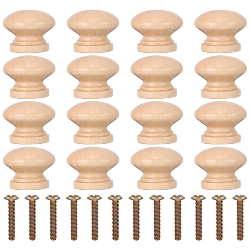 Single Hole Solid Wood Cabinet Pulls 16pcs Kitchen Cupboard Drawer Handles - Image 2