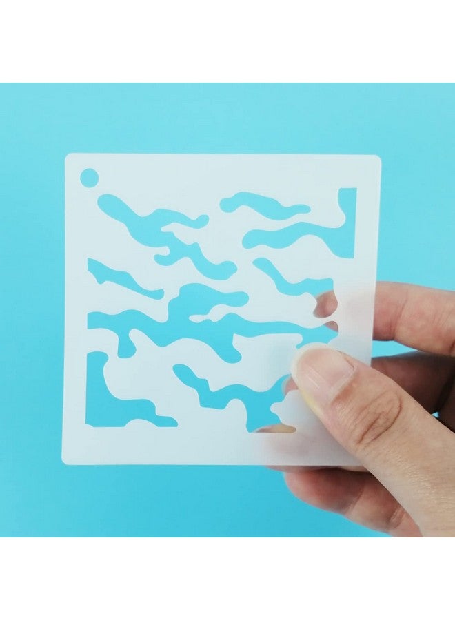 CODOHI 64 Pcs Stain And Splatter Stencils Graffiti Drip Stars Stencils Shoe Stencils Reusable Plastic Templates For Painting On Wood Pillows Wall Paper Fabric For Halloween Cosplay Party 3X3 - Image 4