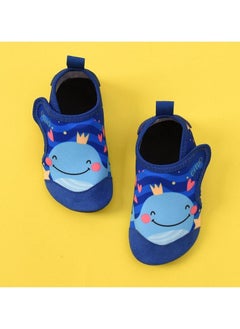 Loquat Spring and Autumn Children's Anti slip Soft Sole Indoor Walking Socks and Shoes Blue Crown Whale  - Image 2