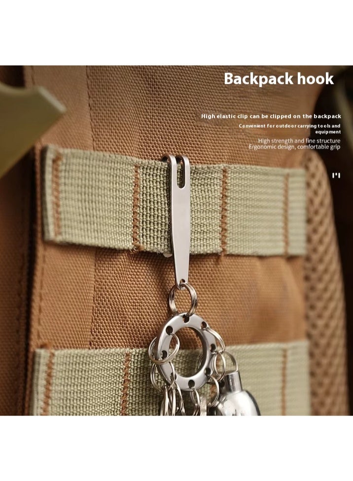 قطعتان، مشبك تمدد صغير على شكل UFO، أداة متعددة الوظائف للتخزين وحمل المفاتيح للاستخدام الخارجي EDC، ملحق للتعليق