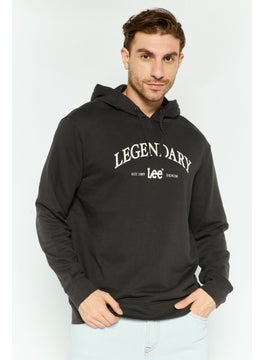 LEE Men Hooded Legendary Sweatshirt, Washed Black  - Image 1