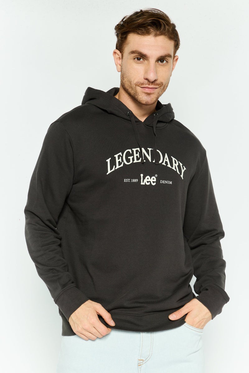 LEE Men Hooded Legendary Sweatshirt, Washed Black - Image 1