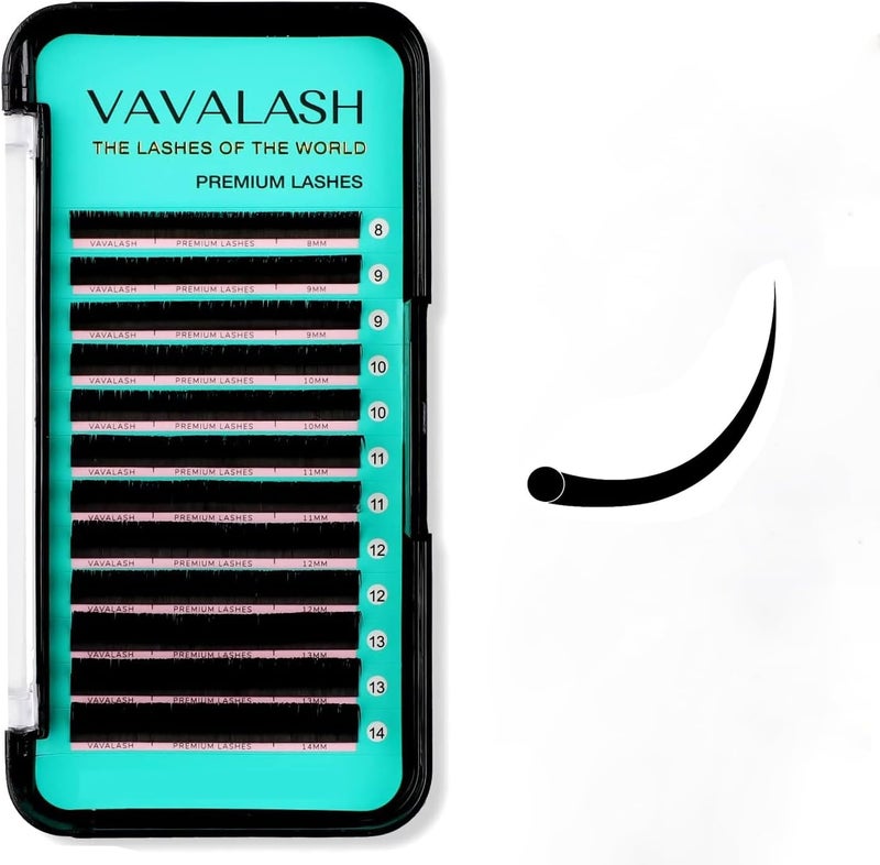 VAVALASH Eyelash Extensions 0.05 C CC D DD J B L Curl 8-14mm Lash Extensions Supplies Individual Lashes Premium Silk Volume & Classic Lash Soft Matte Dark Professional Eyelashes Extension (0.05-CC-8-14 Mixed) - Image 1